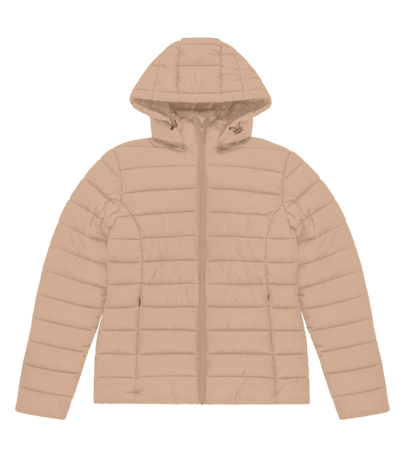Jaqueta de Microfibra Puffer Feminina Endless Bege
