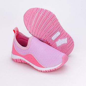 Tênis Infantil Feminino Kidy Flex Rosa Branco 22 / Rosa