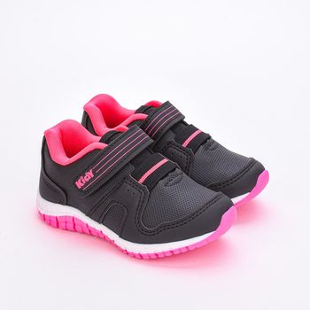 Tênis Infantil Feminino Flex Kidy  Preto Pink Neon 22 / Preto