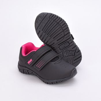 Tênis Infantil Feminino Flex Kidy  Preto Pink 22 / Preto