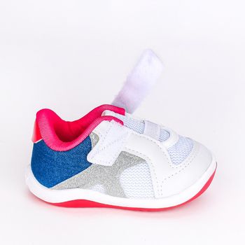 Tênis Baby Colors Feminino Kidy Branco Pink Glitter 16 / BRANCO/PINK