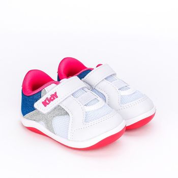 Tênis Baby Colors Feminino Kidy Branco Pink Glitter 16 / BRANCO/PINK