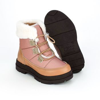 Bota Infantil Kidy Comfy Tratorada Ajustável Bege com Pelo 28 / Bege