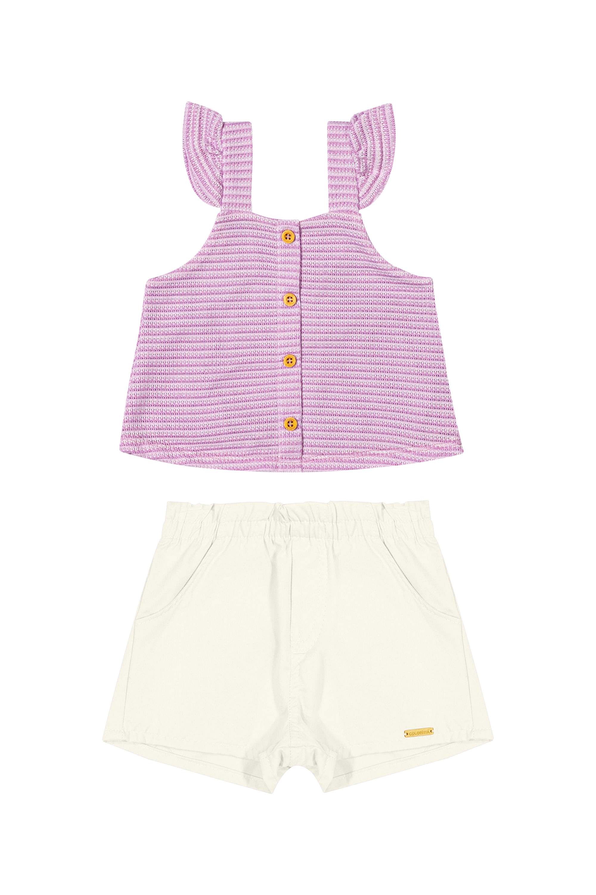 Conjunto Infantil Menina Listrado Colorittá Roxo