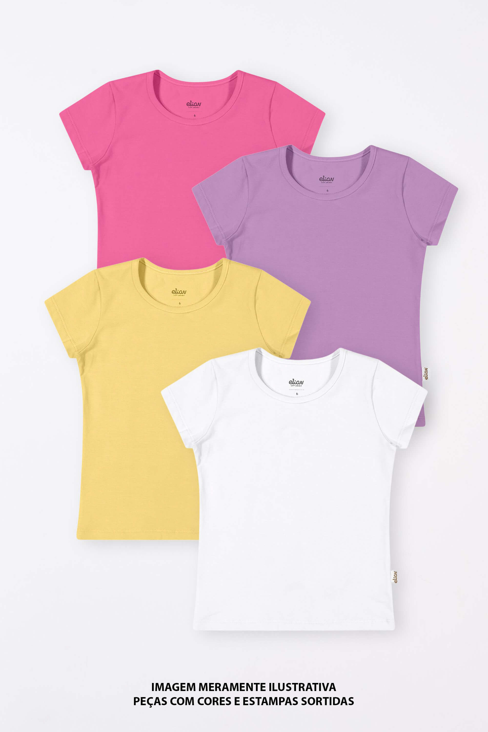 Kit 4 Blusas Infantil Menina Elian Sortido