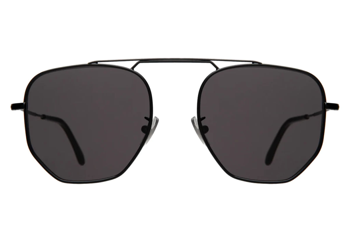 Illesteva Patmos 58 Black w/ Grey Flat Lenses