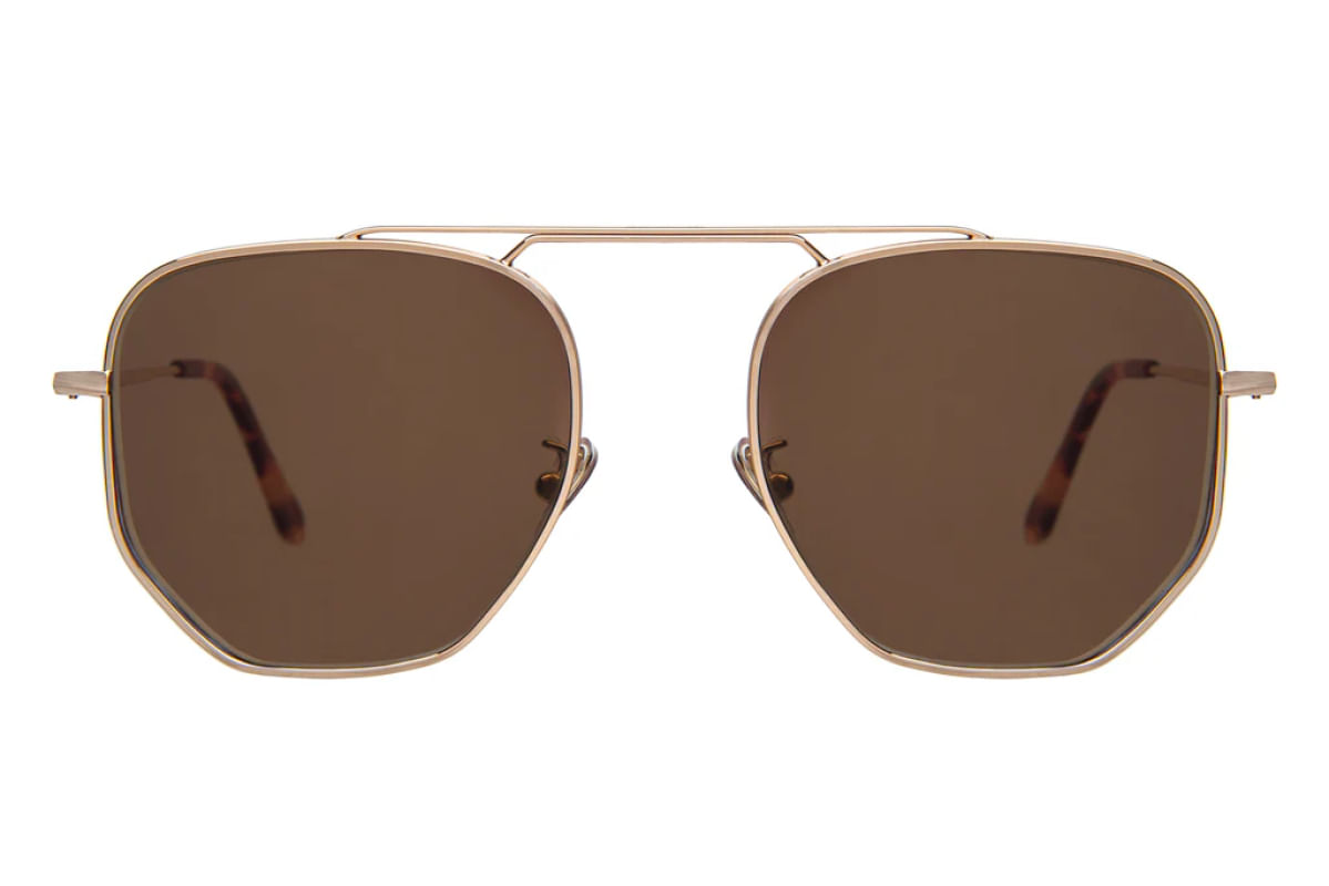 Illesteva Patmos 58 Rose Gold w/ Brown Flat Lenses
