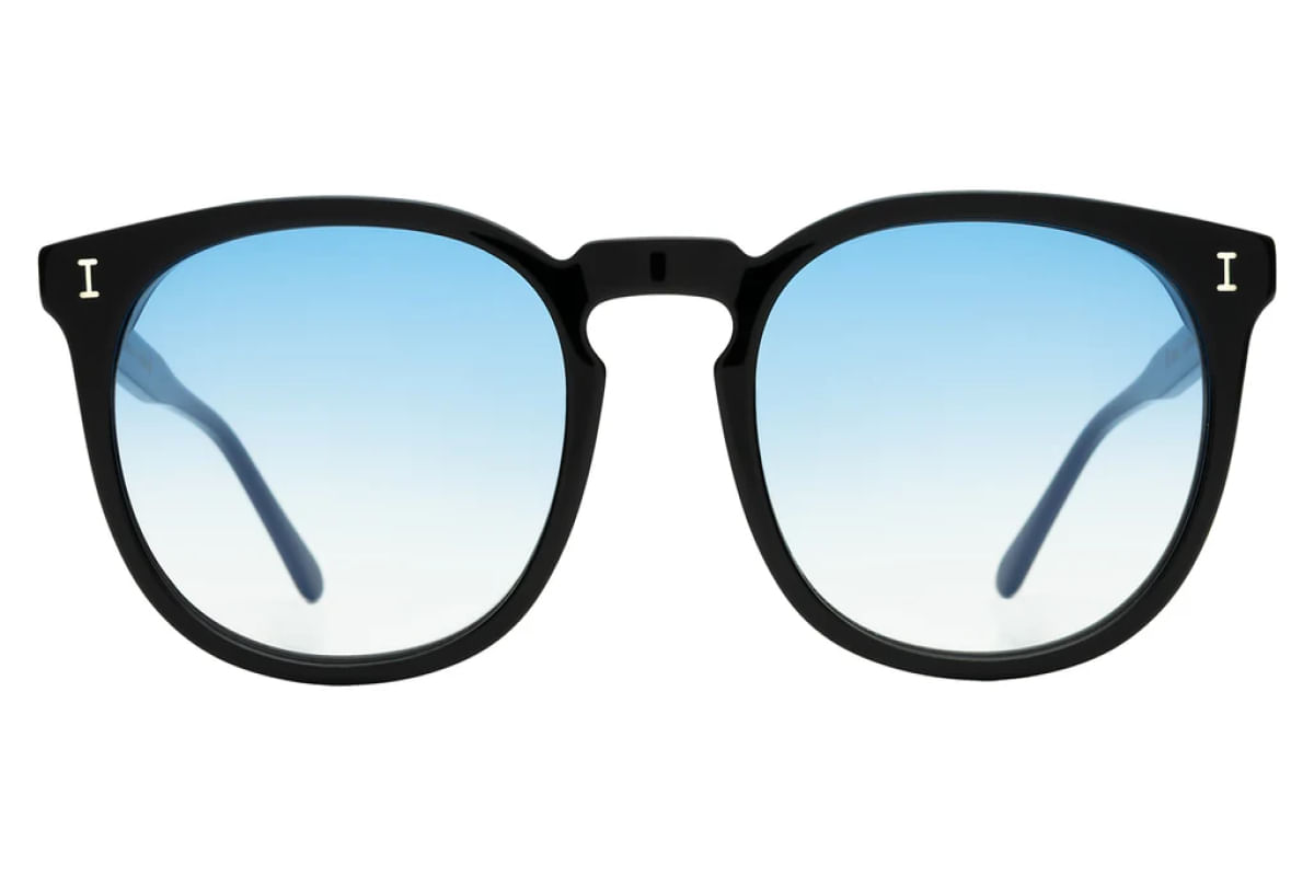 Illesteva Eldridge 56 Black w/ Blue Flat Gradient See Through