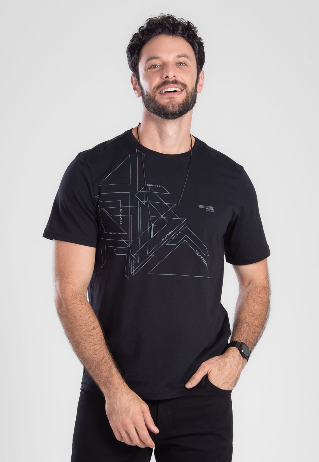 CAMISETA TRAYMON SLIM COM ESTAMPA