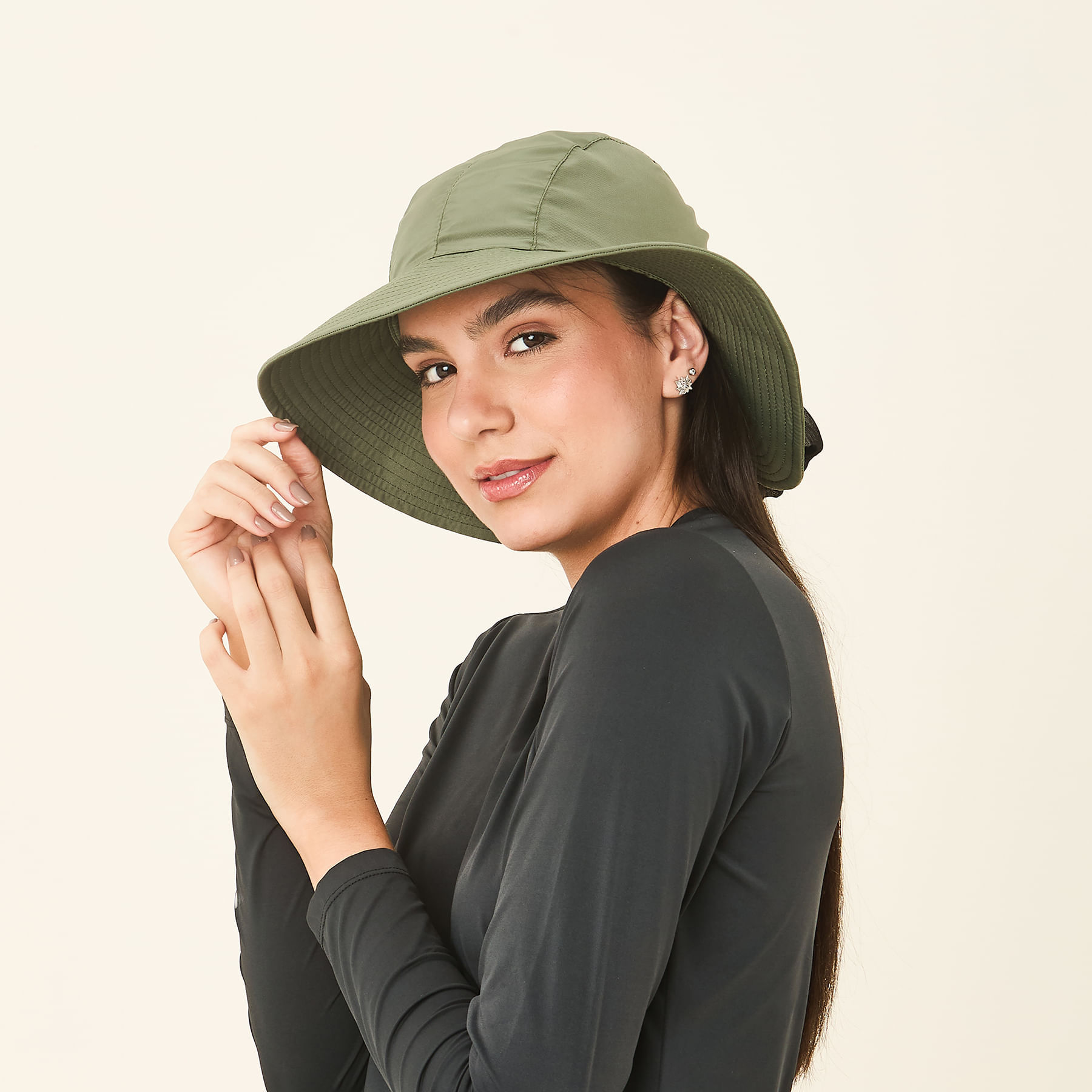 Chapéu UV com Proteção Solar San Remo Militar/ Preto