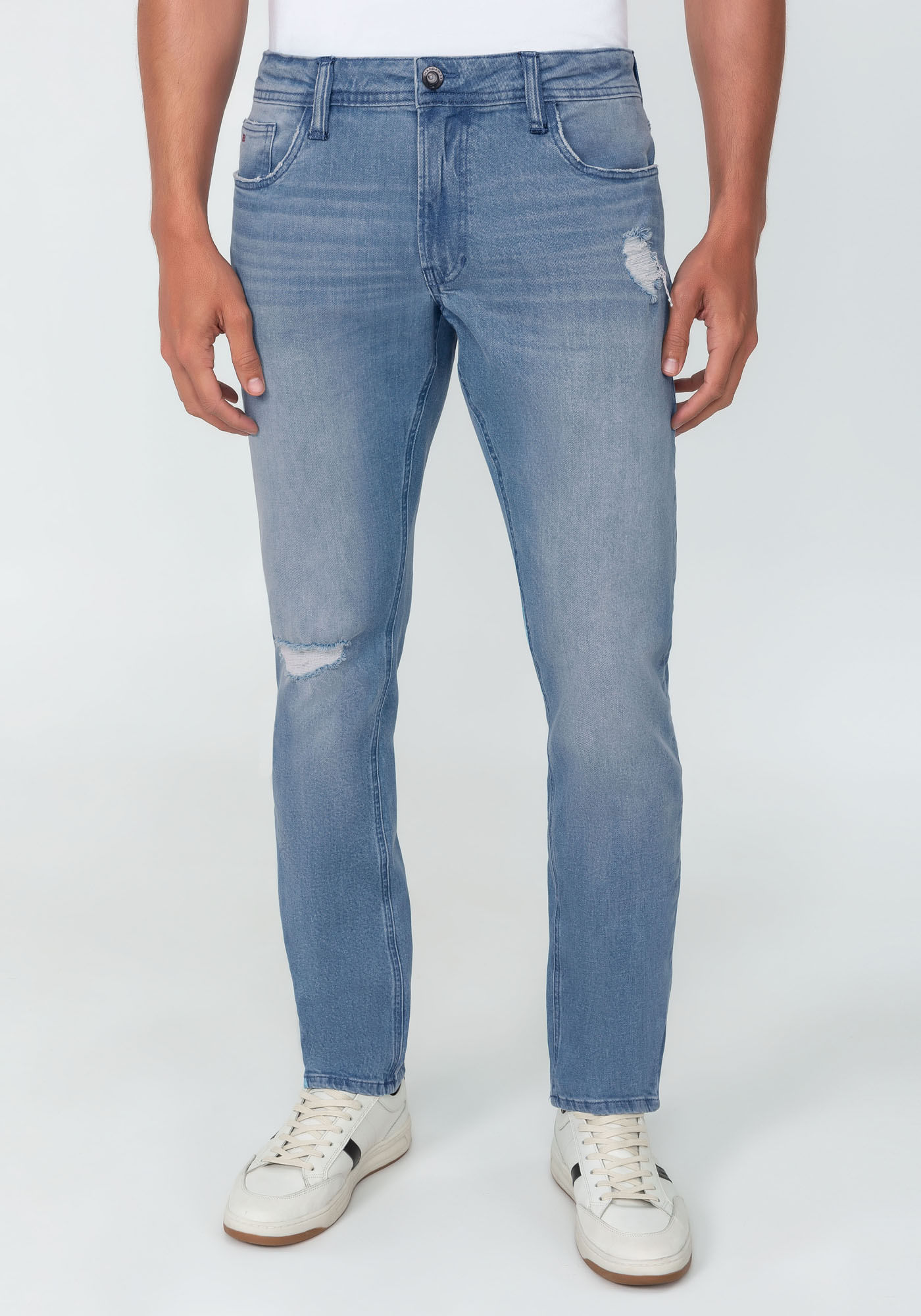 Calça Jeans Slim Turbofan Lavagem Clara