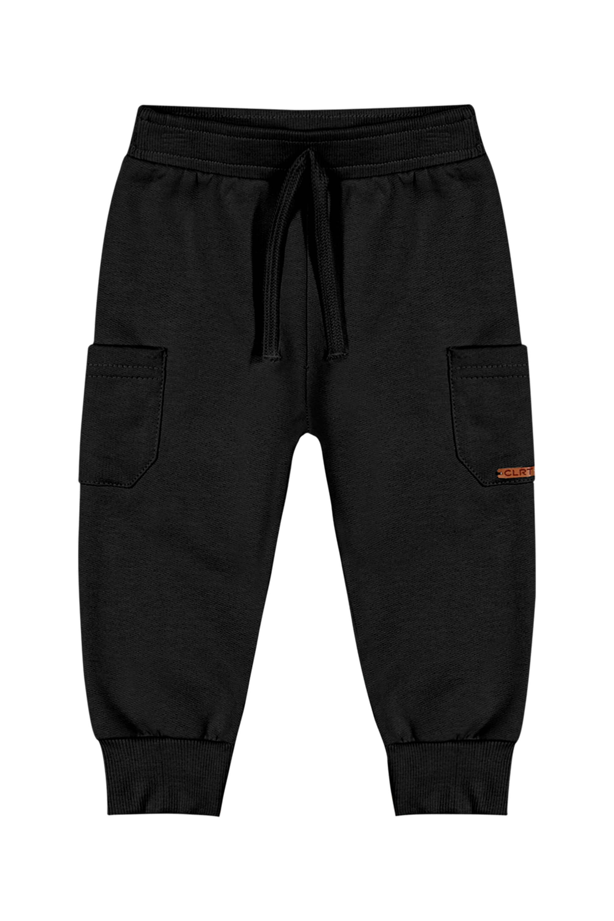 Calça Jogger Bebê Menino Com Bolsos Colorittá Preto