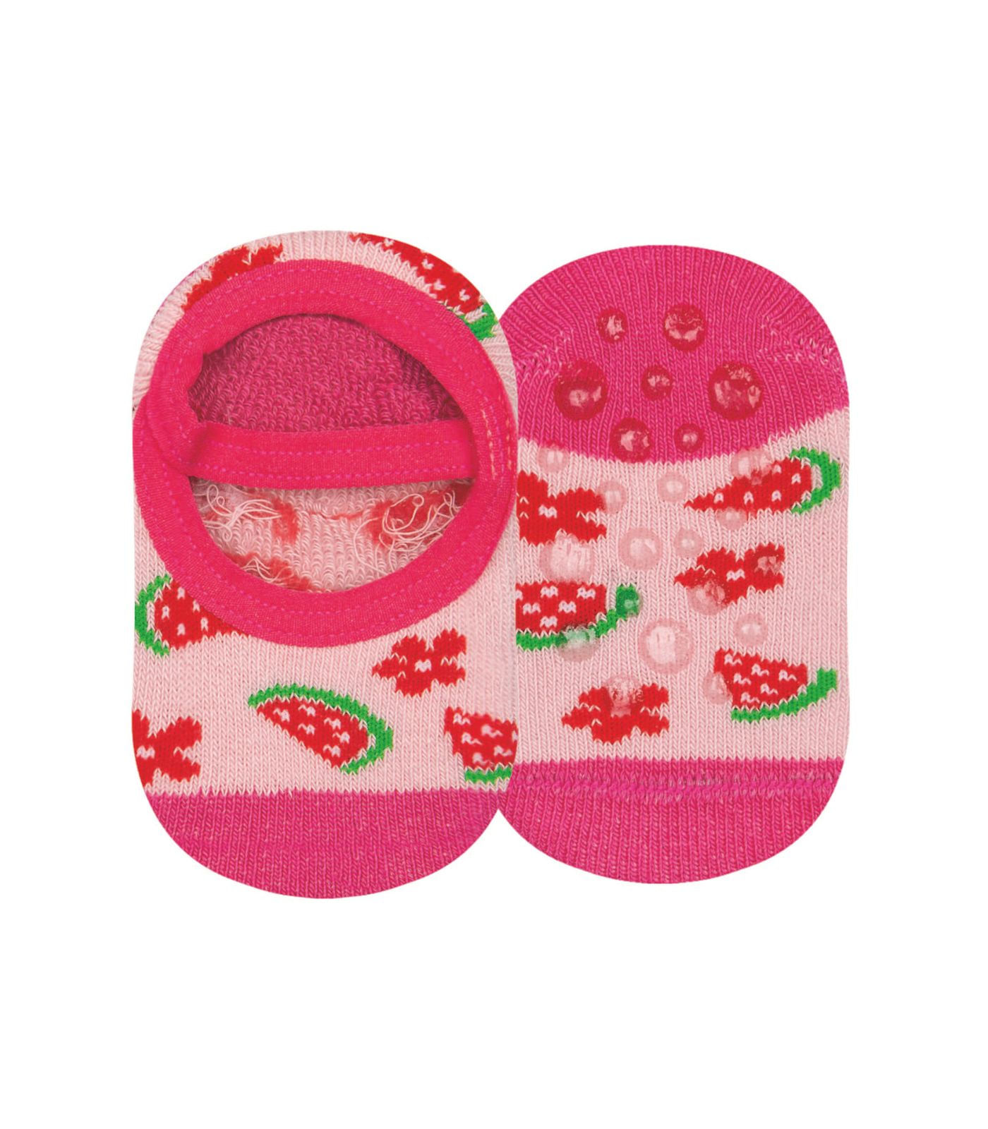 Meia Sapatilha Antiderrapante Menina Cia da Meia Rosa