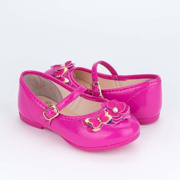 Sapatilha Infantil Bailarina Kidy Flores Borboleta Pink 22 / Pink