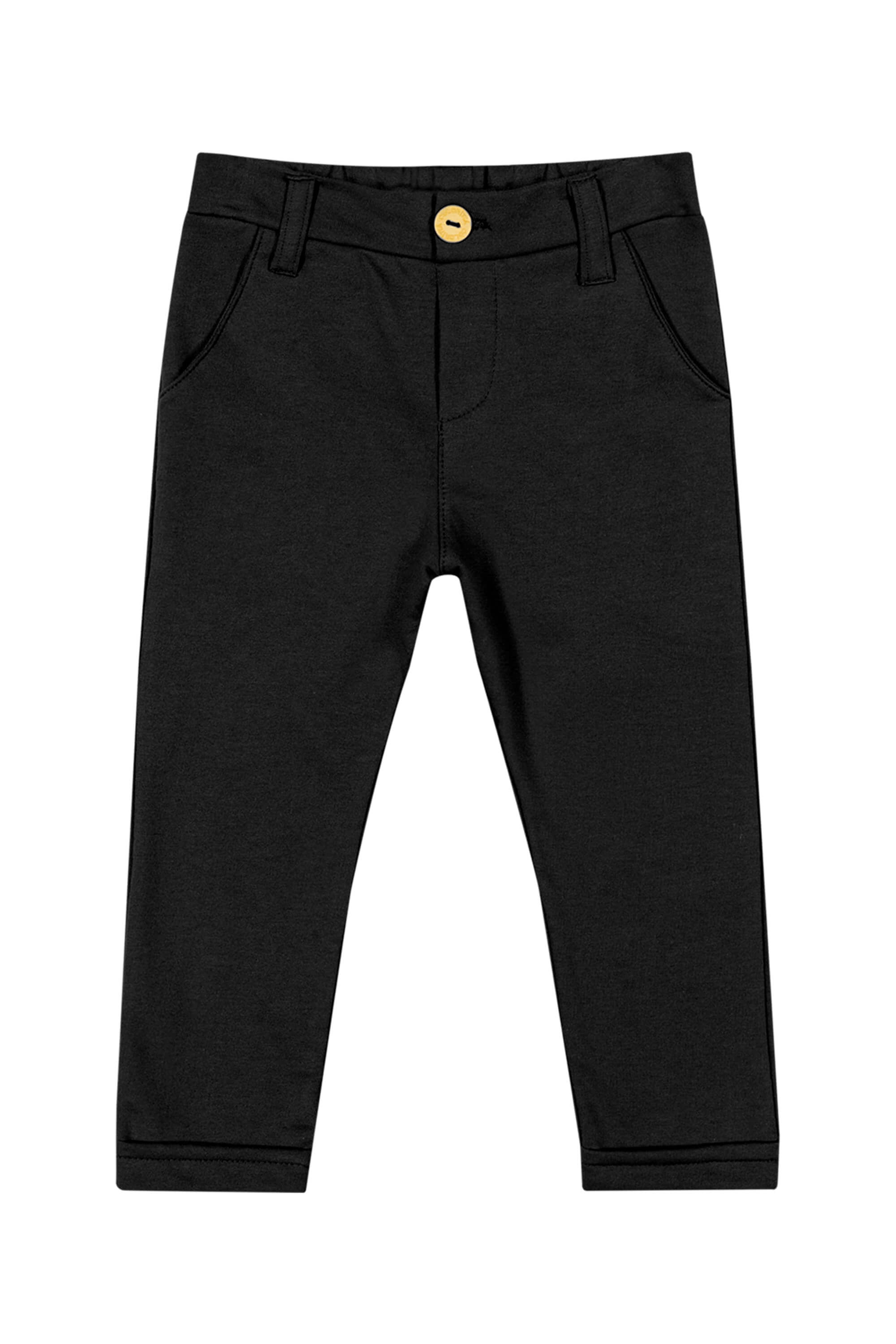 Calça Infantil Menino Moletom Com Bolsos Colorittá Preto