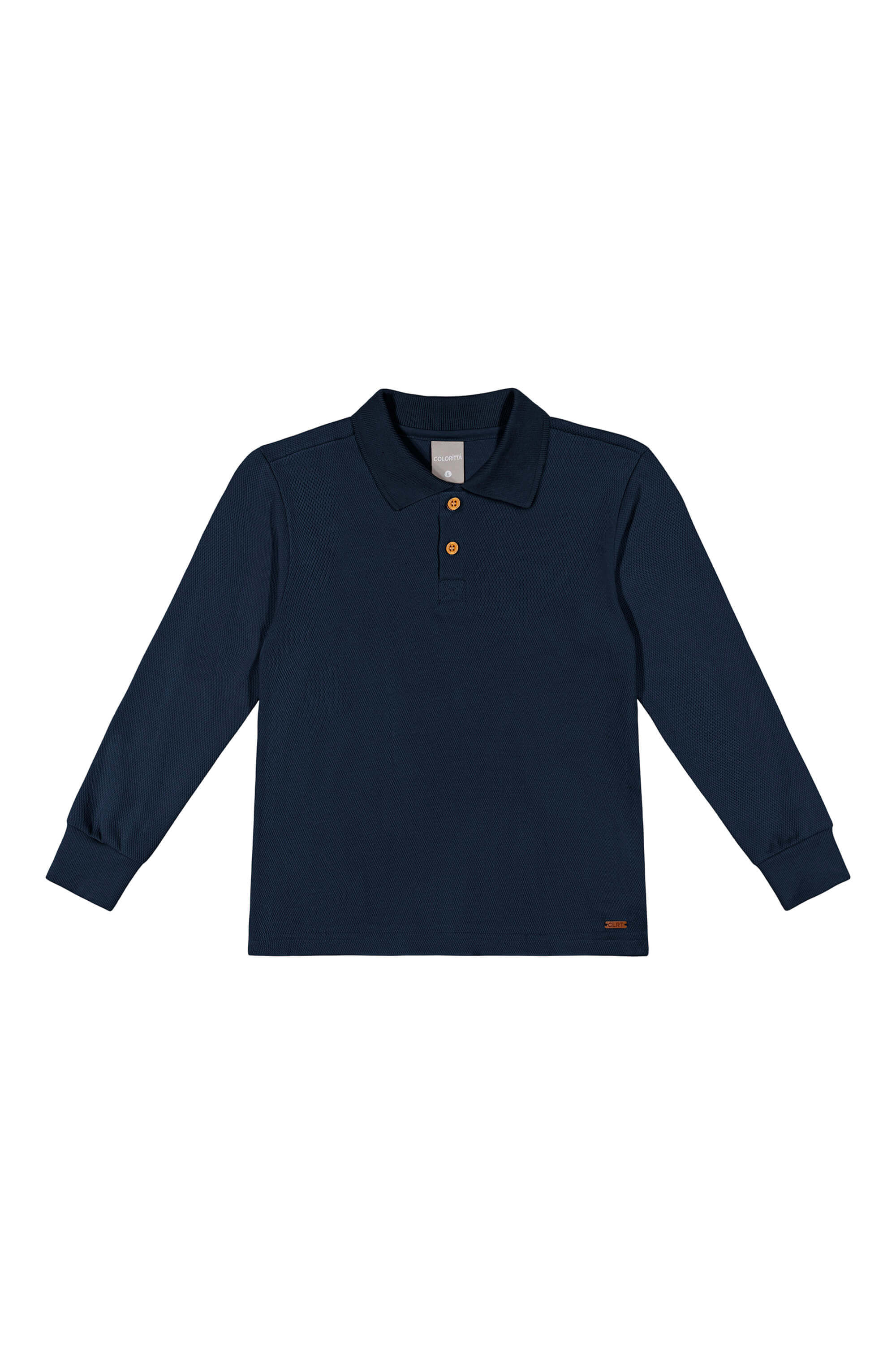 Camisa Polo Infantil Menino Manga Longa Colorittá Azul