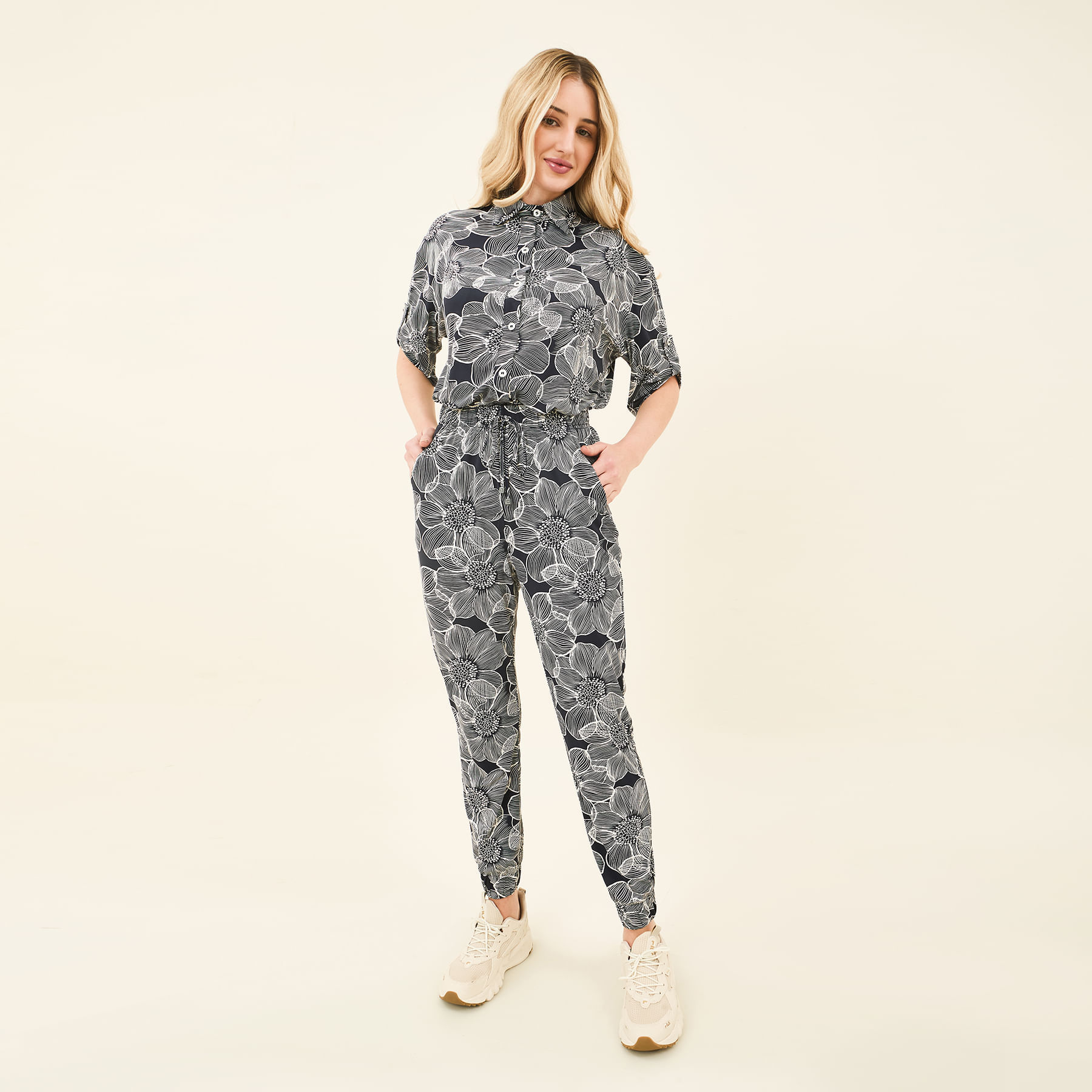 Calça UV Com Proteção Solar Estampa Dália Marinho