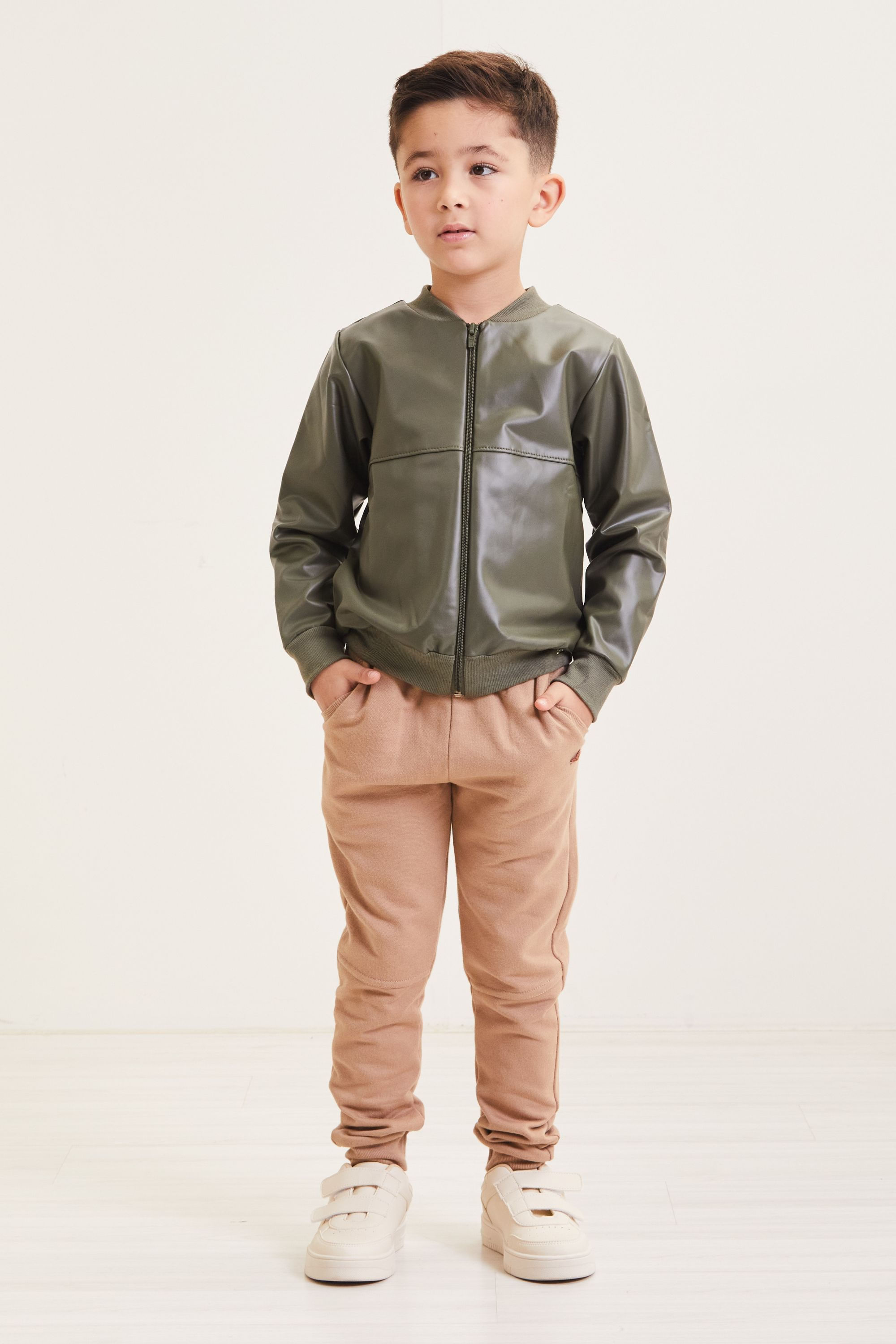 Calça Bebê Menino com Bolsos Colorittá Marrom Claro