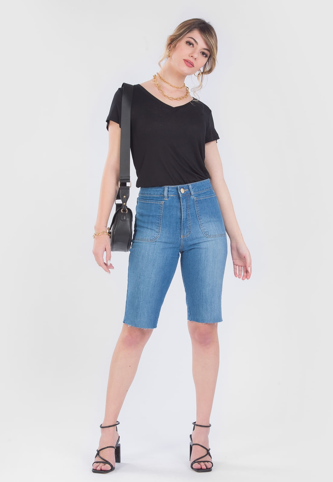 BERMUDA JEANS BIKER TRAYMON LAVADA