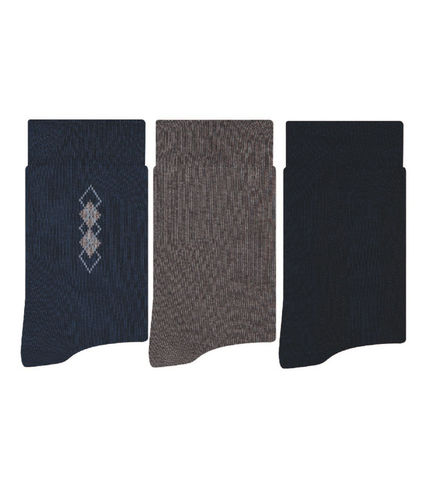 Kit 3 Pares de Meias Sociais Masculina Rovitex Azul