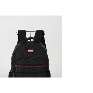 Mochila Juvenil Marvel Em Poliéster Camuflada Chumbo Luxcel