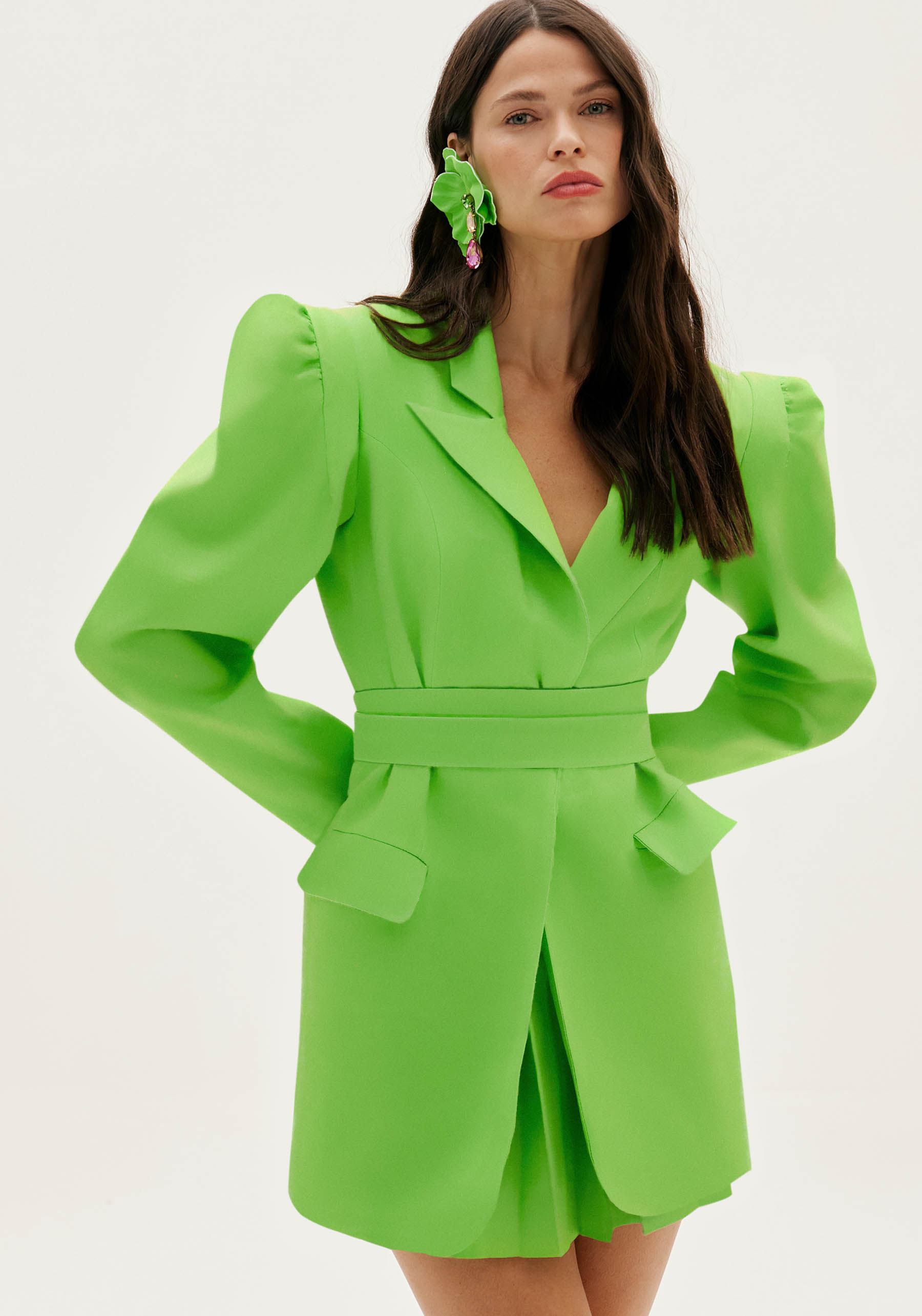 Blazer Alongado Harmonia Cristal Verde