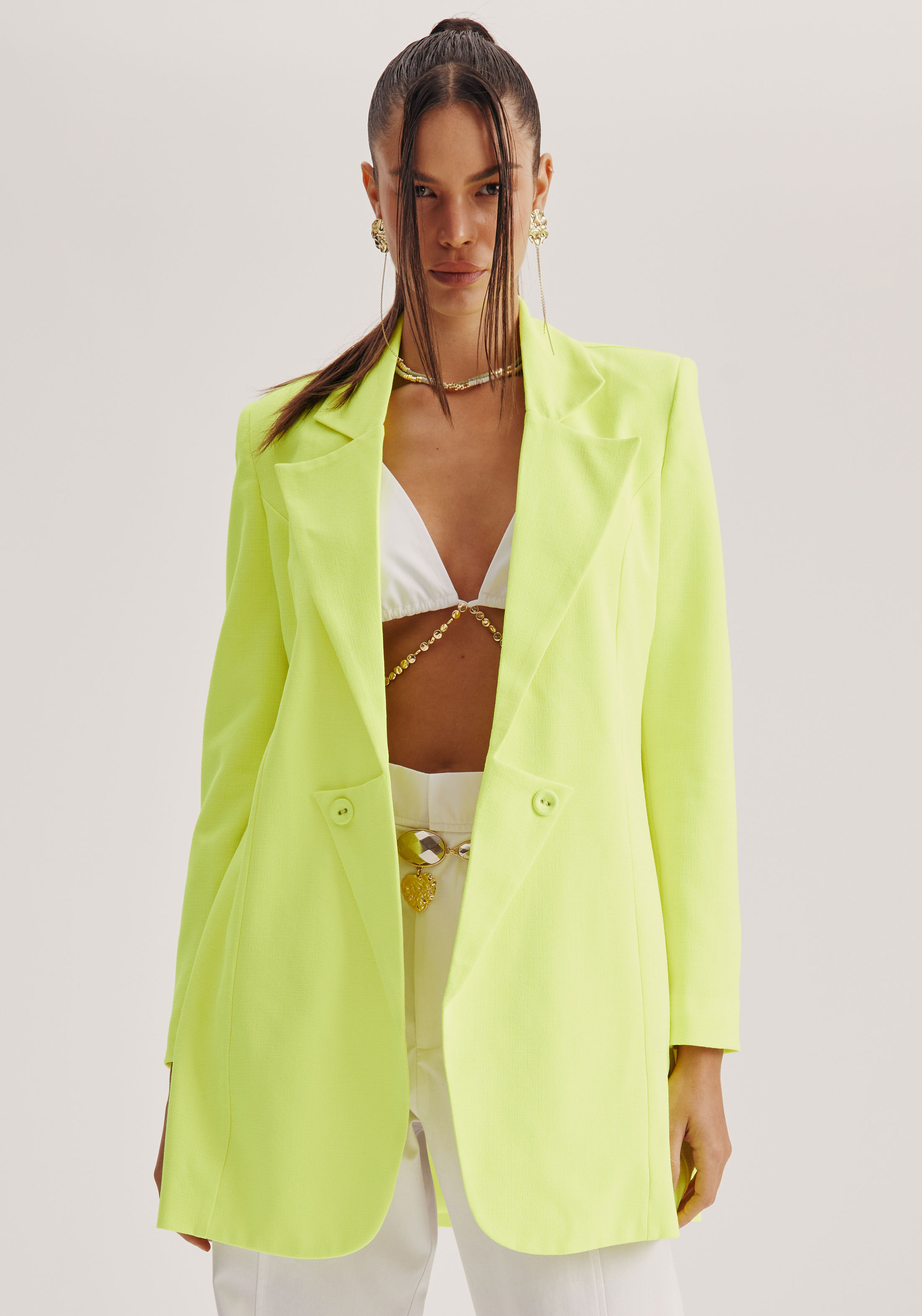 Blazer Alongado Amarelo
