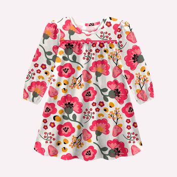 Vestido Infantil Menina em Algodão Nanai 1 / Off White