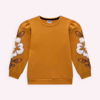 Conjunto Infantil Menina Bordado Nanai 4 / Marrom