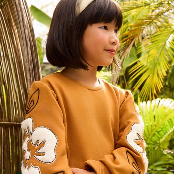 Conjunto Infantil Menina Bordado Nanai 4 / Marrom