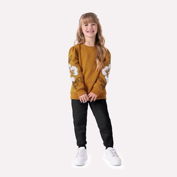 Conjunto Infantil Menina Bordado Nanai 4 / Marrom