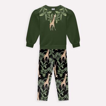 Conjunto Infantil Menina Estampa Nanai 6 / Verde