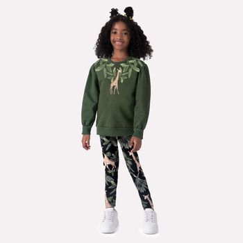 Conjunto Infantil Menina Estampa Nanai 6 / Verde