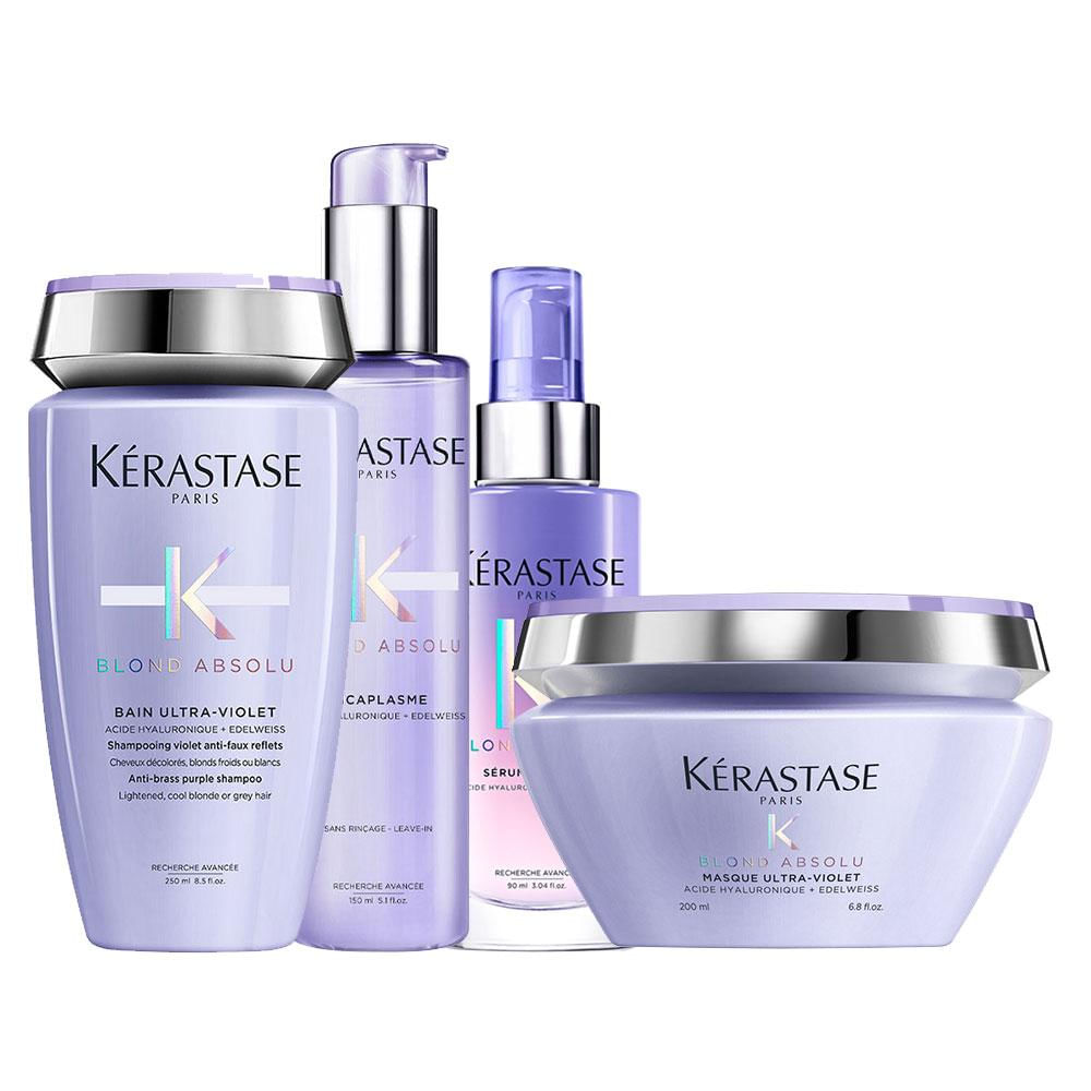Kit Kérastase Blond Absolu - Shampoo Ultra-Violet e Máscara Ultra-Violet e Sérum Cicaplasme e Sérum Cicanuit