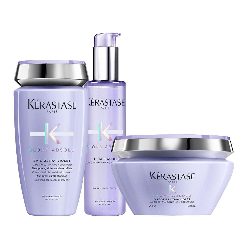 Kit Kérastase Blond Absolu - Shampoo Ultra-Violet e Máscara Ultra-Violet e Sérum Cicaplasme