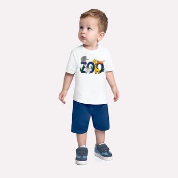 Conjunto Infantil Menino Animais Kyly 1 / Branco