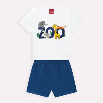 Conjunto Infantil Menino Animais Kyly 1 / Branco