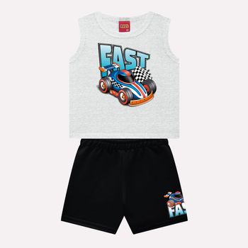 Conjunto Infantil Menino Carro Kyly 1 / Mescla White