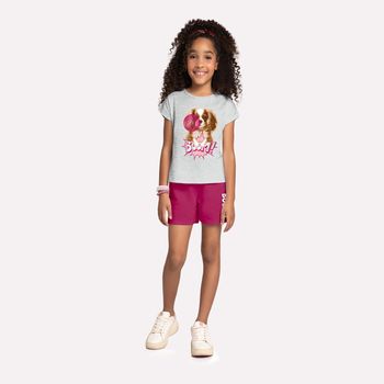 Conjunto Infantil Menina Cachorrinho Kyly 6 / Mescla White