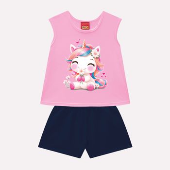 Conjunto Infantil Menina Unicórnio Kyly 1 / Rosa