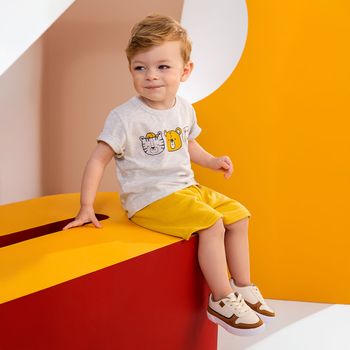 Conjunto Infantil Menino Lettering Kyly 1 / Mescla White