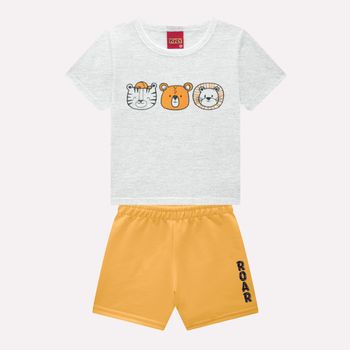 Conjunto Infantil Menino Lettering Kyly 1 / Mescla White