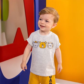 Conjunto Infantil Menino Lettering Kyly 1 / Mescla White