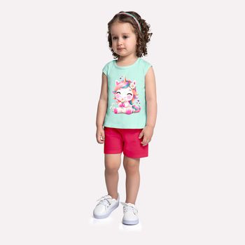 Conjunto Infantil Menina Unicórnio Kyly 1 / Rosa