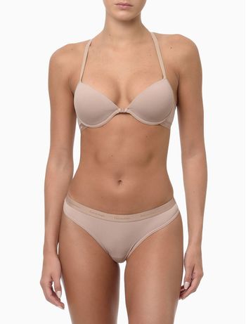 Calcinha Fio Dental Microfibra Soft Touch Calvin Klein Underwear - Skin Médio S / Nude