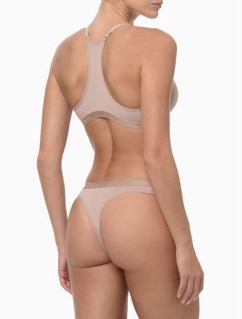 Calcinha Fio Dental Microfibra Soft Touch Calvin Klein Underwear - Skin Médio S / Nude