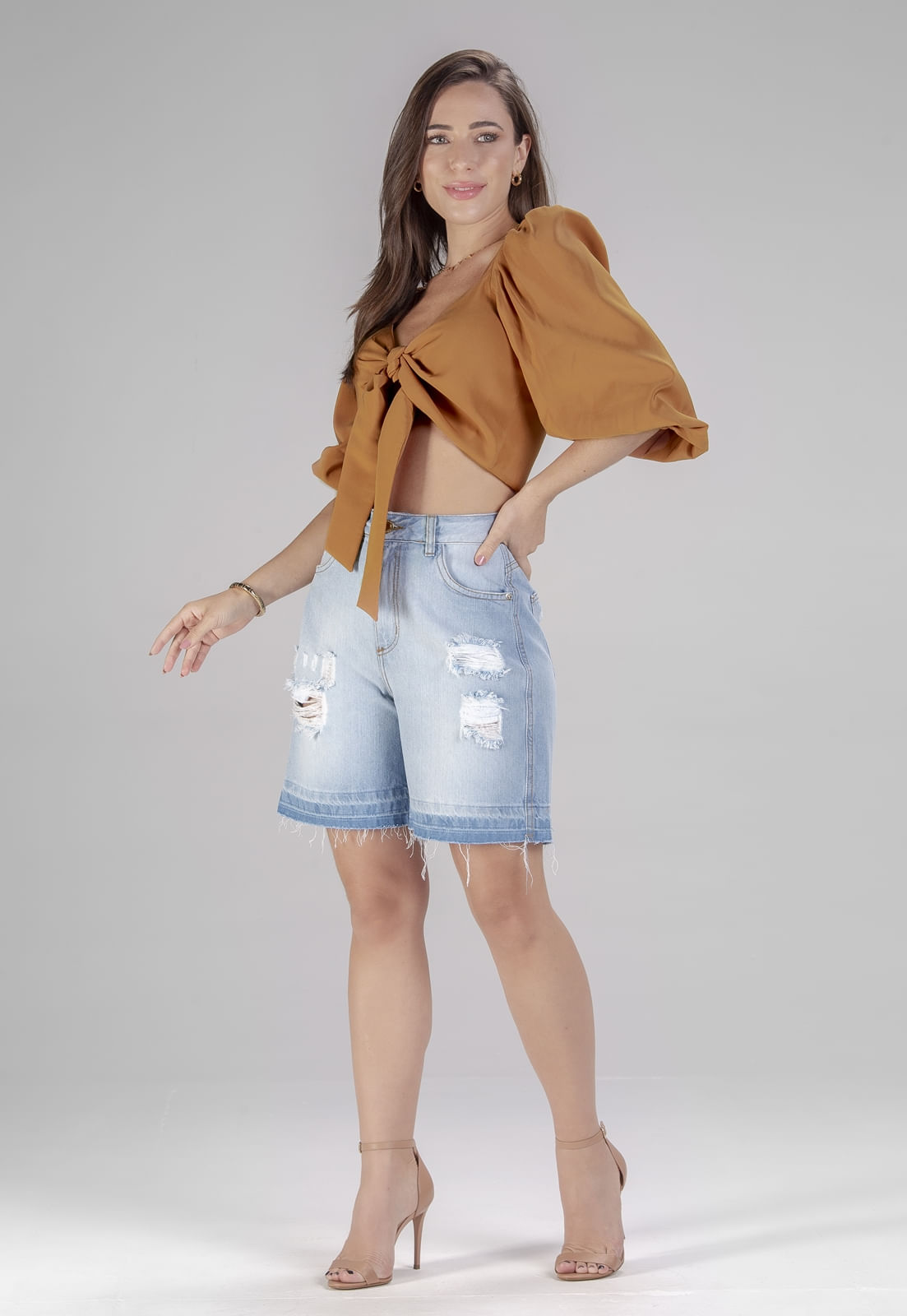 BERMUDA JEANS TRAYMON DESTROYED 5 BOLSOS
