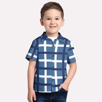Camisa Infantil Menino Xadrez Kyly 1 / Azul