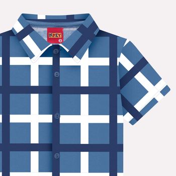 Camisa Infantil Menino Xadrez Kyly 1 / Azul