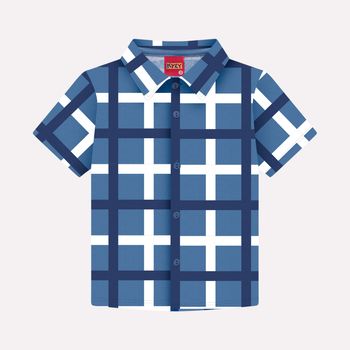 Camisa Infantil Menino Xadrez Kyly 1 / Azul